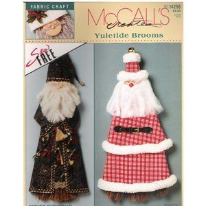Yuletide Brooms Pattern Book 5 Designs Santa Snowman Angel